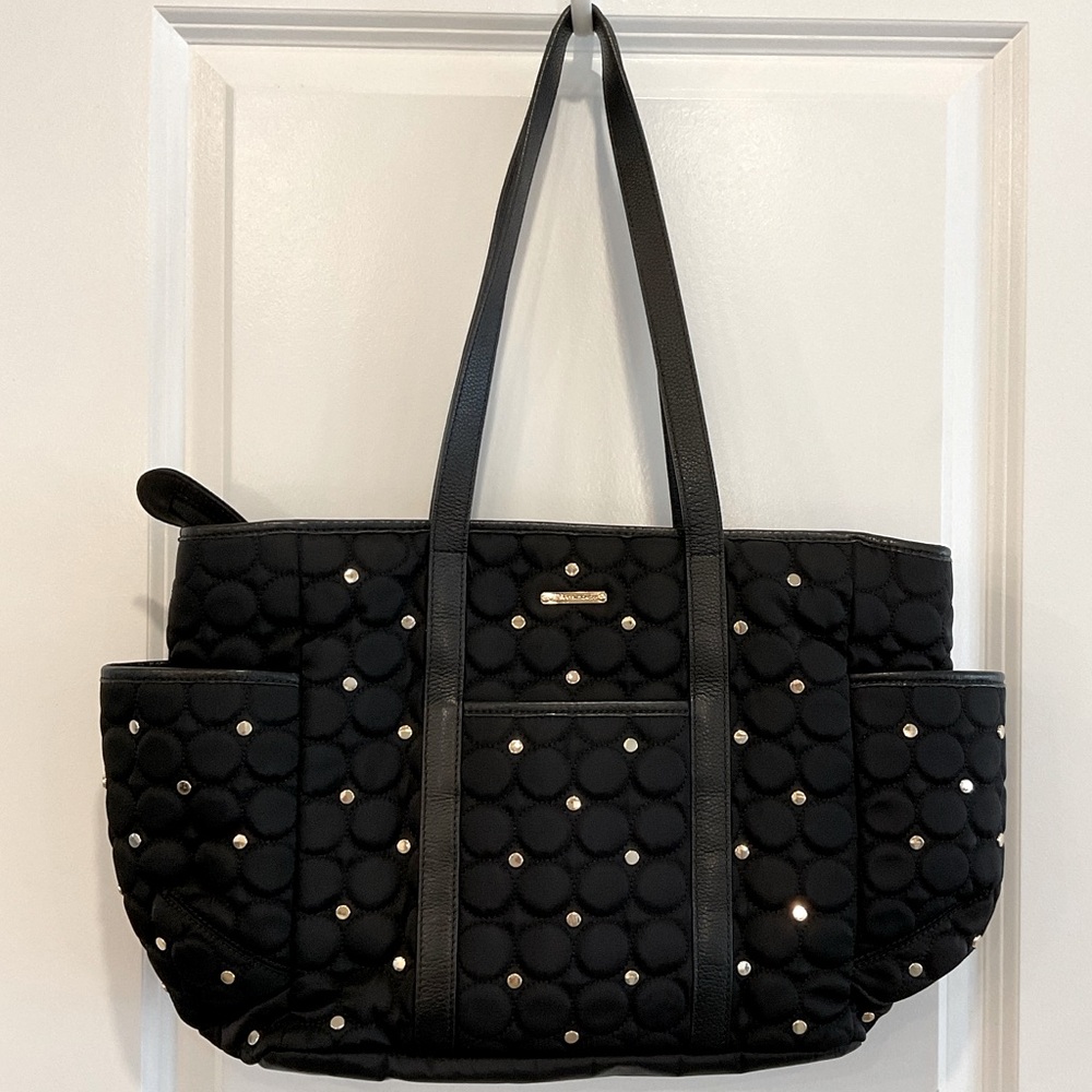 Rebecca Minkoff Black Quilted Shoulder Bag w/ Gold Studs